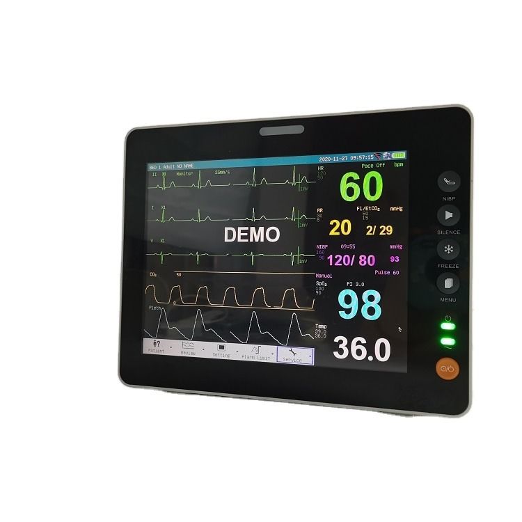 Monitor de signos vitales portátil esencial para UCI de 6 parámetros y 8 pulgadas, duradero