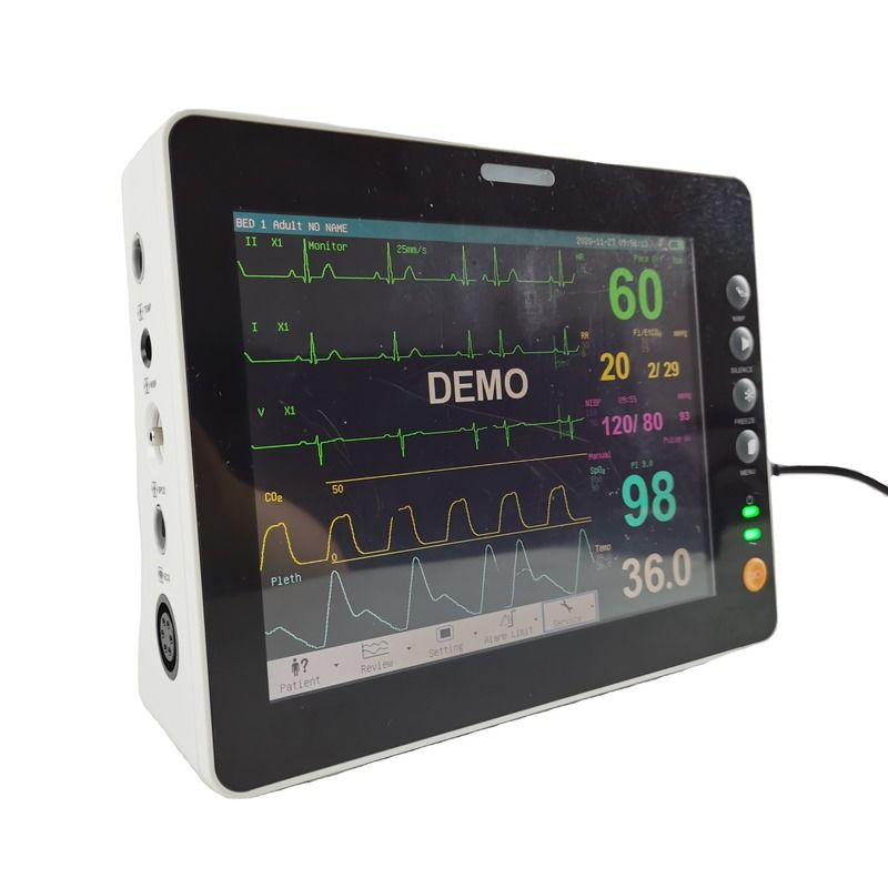 8 pulgadas duradero de primeros auxilios de signos vitales ETCO2 DIBP signos vitales de monitor de corazón