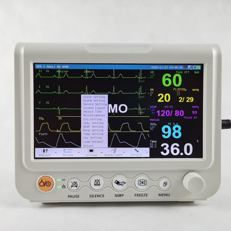 Monitoreo de signos vitales de 7 pulgadas de larga duración Monitoreo multiparámetro Monitoreo de signos vitales veterinario