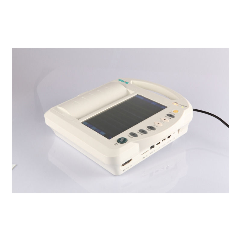 Máquina de ECG metálica portátil, electrocardiograma de 12 derivaciones, máquina de ECG con analizador, fabricante de máquinas de ECG