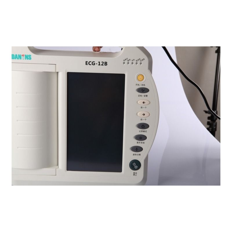 Máquina de ECG metálica portátil, electrocardiograma de 12 derivaciones, máquina de ECG con analizador, fabricante de máquinas de ECG