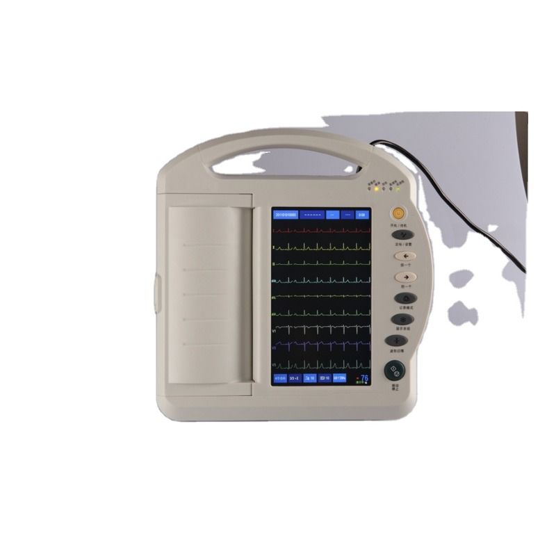 Máquina de ECG de metal portátil Electrocardiógrafo Máquina de ECG digital de 12 canales Máquina de ECG de 12 derivaciones EKG