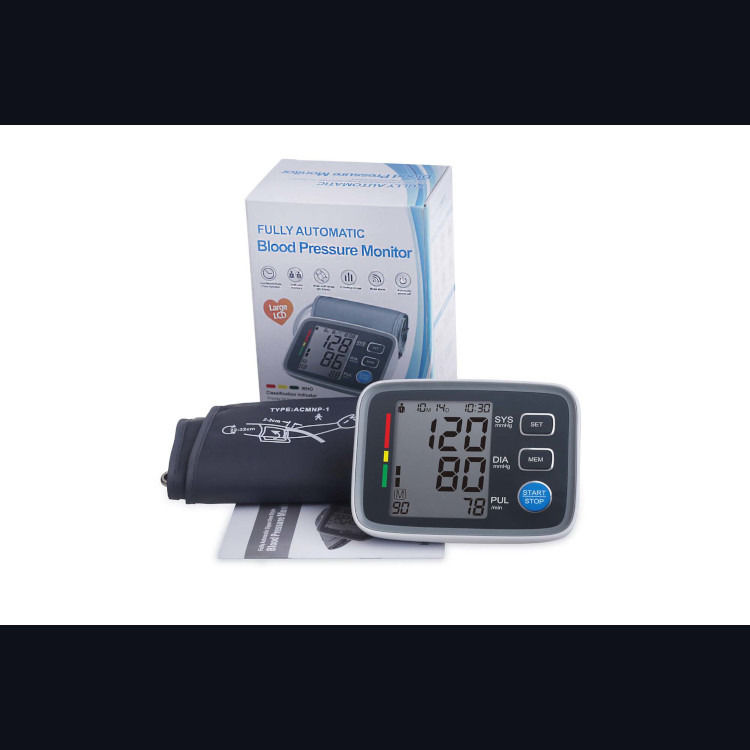 Monitor de presión arterial de brazo tipo OEM recargable de pie, monitor digital ambulatorio de presión arterial
