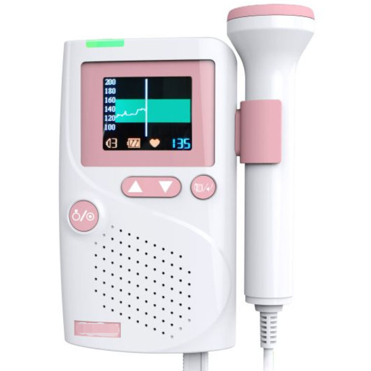 Cardiología de sonido de alta fidelidad por ultrasonido médico impermeable CE Ultrasonido Monitor cardíaco portátil para bebés y fetos Doppler fetal latido del corazón